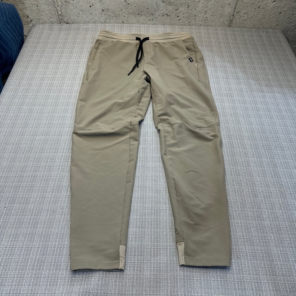 UNRL Apex Pants Mens Large Tan Khaki Performance Jogger Tapered Golf Trousers